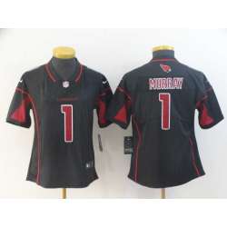 Women Nike Cardinals 1 Kyler Murray Black 2019 NFL Draft First Round Pick Color Rush Limited Jersey