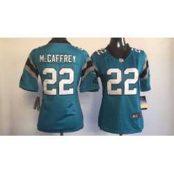 Women Nike Carolina Panthers #22 Christian McCaffrey Blue Team Color Game Stitched Jerseys