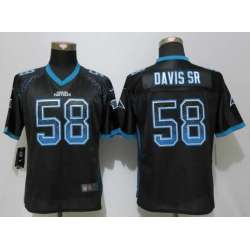 Women Nike Carolina Panthers #58 Davis sr Drift Fashion Black Stitched Elite Jersey