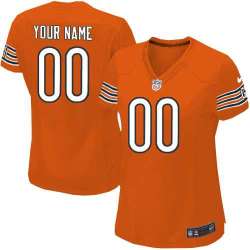 Women Nike Chicago Bears Customized Orange Team Color Stitched NFL Game Jersey
