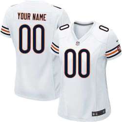 Women Nike Chicago Bears Customized White Team Color Stitched NFL Game Jersey
