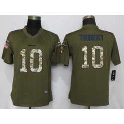 Women Nike Chicago Bears #10 Trubisky Green Salute To Service Limited Jersey