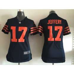 Women Nike Chicago Bears #17 Alshon Jeffery Navy Blue With Orange Game Jerseys