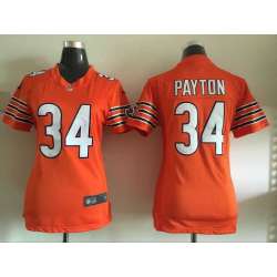 Women Nike Chicago Bears #34 Walter Payton Orange Game Jerseys