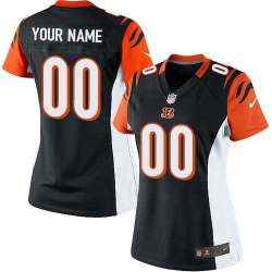 Women Nike Cincinnati Bengals Customized Black Team Color Stitched NFL Game Jersey