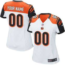Women Nike Cincinnati Bengals Customized White Team Color Stitched NFL Game Jersey