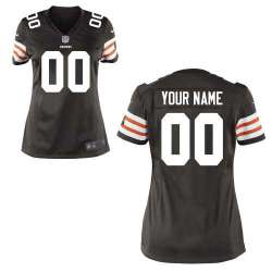 Women Nike Cleveland Browns Customized Brown Team Color Stitched NFL Game Jersey