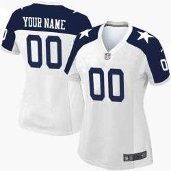 Women Nike Dallas Cowboys Customized White Thanksgiving Stitched NFL Game Jersey