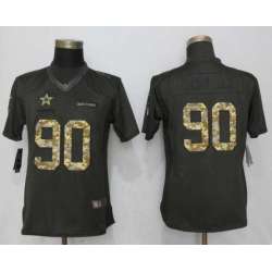 Women Nike Dallas Cowboys #90 DeMarcus Lawrence Anthracite Salute To Service Limited Jerseys