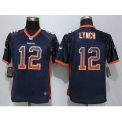 Women Nike Denver Broncos #12 Lynch Drift Fashion Blue Stitched Elite Jersey