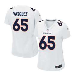 Women Nike Denver Broncos #65 Louis Vasquez 2016 White Game Event Jersey