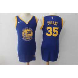 Women Nike Golden State Warriors #35 Kevin Durant Blue Swingman Stitched NBA Jersey