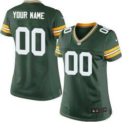 Women Nike Green Bay Packers Customized Green Team Color Stitched NFL Game Jersey
