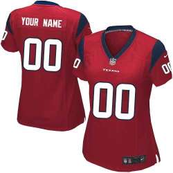 Women Nike Houston Texans Customized Red Team Color Stitched NFL Game Jersey