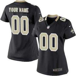 Women Nike New Orleans Saints Customized Black Team Color Stitched NFL Game Jersey