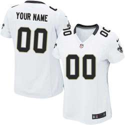 Women Nike New Orleans Saints Customized White Team Color Stitched NFL Game Jersey