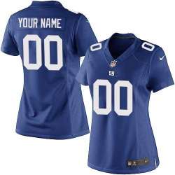 Women Nike New York Giants Customized Blue Team Color Stitched NFL Game Jersey