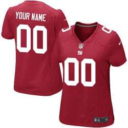 Women Nike New York Giants Customized Red Team Color Stitched NFL Game Jersey