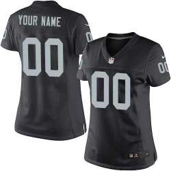 Women Nike Oakland Raiders Customized Balck Team Color Stitched NFL Game Jersey