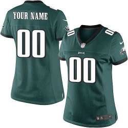 Women Nike Philadelphia Eagles Customized Green Team Color Stitched NFL Game Jersey