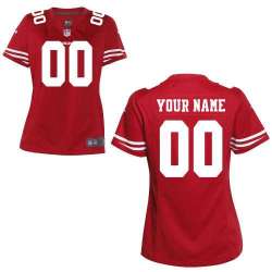 Women Nike San Francisco 49ers Customized Red Team Color Stitched NFL Game Jersey