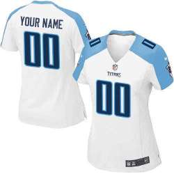 Women Nike Tennessee Titans Customized White Team Color Stitched NFL Game Jersey