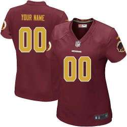 Women Nike Washington Redskins Customized Red-Golden Team Color Stitched NFL Game Jersey