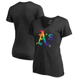 Women Oakland Athletics Fanatics Branded Pride Black T Shirt Fyun