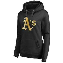 Women Oakland Athletics Gold Collection Pullover Hoodie LanTian - Black