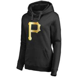 Women Pittsburgh Pirates Gold Collection Pullover Hoodie LanTian - Black