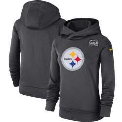Women Pittsburgh Steelers Anthracite Nike Crucial Catch Performance Hoodie