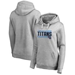 Women Tennessee Titans NFL Pro Line by Fanatics Branded Ash Iconic Collection On Side Stripe Pullover Hoodie 90Hou