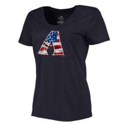Women's Arizona Diamondbacks Navy Plus Sizes Banner Wave T-Shirt