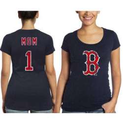 Women's Boston Red Sox Majestic Threads Mother's Day #1 Mom T-Shirt - Navy Blue FengYun