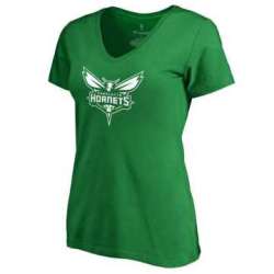 Women's Charlotte Hornets Fanatics Branded Kelly Green St. Patrick's Day White Logo T-Shirt FengYun
