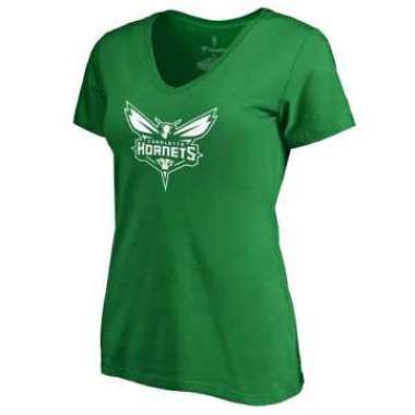 Women's Charlotte Hornets Fanatics Branded Kelly Green St. Patrick's Day White Logo T-Shirt FengYun