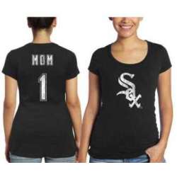 Women's Chicago White Sox Majestic Threads Mother's Day #1 Mom T-Shirt - Black FengYun