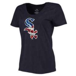 Women's Chicago White Sox Navy Plus Sizes Banner Wave T-Shirt
