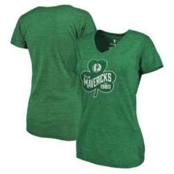 Women\'s Dallas Mavericks Fanatics Branded St. Patrick\'s Day Paddy\'s Pride Tri-Blend T-Shirt - Green FengYun