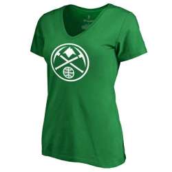 Women's Denver Nuggets Fanatics Branded Kelly Green St. Patrick's Day White Logo T-Shirt FengYun