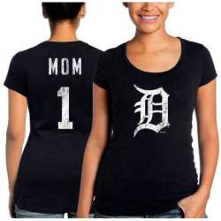 Women's Detroit Tigers Majestic Threads Mother's Day #1 Mom T-Shirt - Navy Blue FengYun