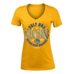 Women's Golden State Warriors Gold 2017 NBA Champions T-Shirt FengYun