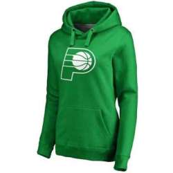 Women\'s Indiana Pacers Fanatics Branded Kelly Green St. Patrick\'s Day White Logo Pullover Hoodie FengYun