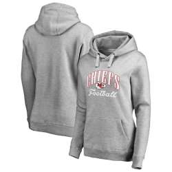 Women's Kansas City Chiefs NFL Pro Line by Fanatics Branded Victory Script Plus Size Pullover Hoodie Heathered Gray