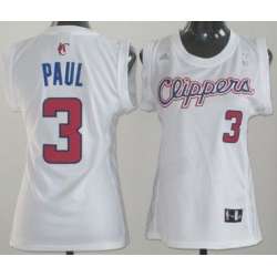 Women's Los Angeles Clippers #3 Chris Paul Revolution 30 Swingman White Jerseys