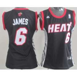 Women's Miami Heat #6 LeBron James Revolution 30 Swingman Black Jersey