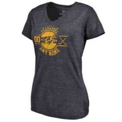 Women's Nashville Predators Fanatics Branded Personalized Insignia Tri Blend T-Shirt Navy FengYun