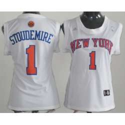 Women\'s New York Knicks #1 Amare Stoudemire Revolution 30 Swingman White Jerseys