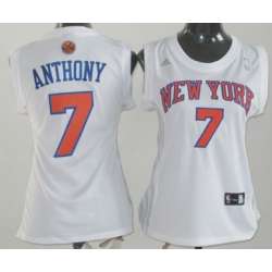 Women's New York Knicks #7 Carmelo Anthony Revolution 30 Swingman White Jerseys