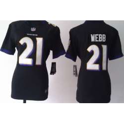 Women's Nike Baltimore Ravens #21 Lardarius Webb Black Game Jerseys